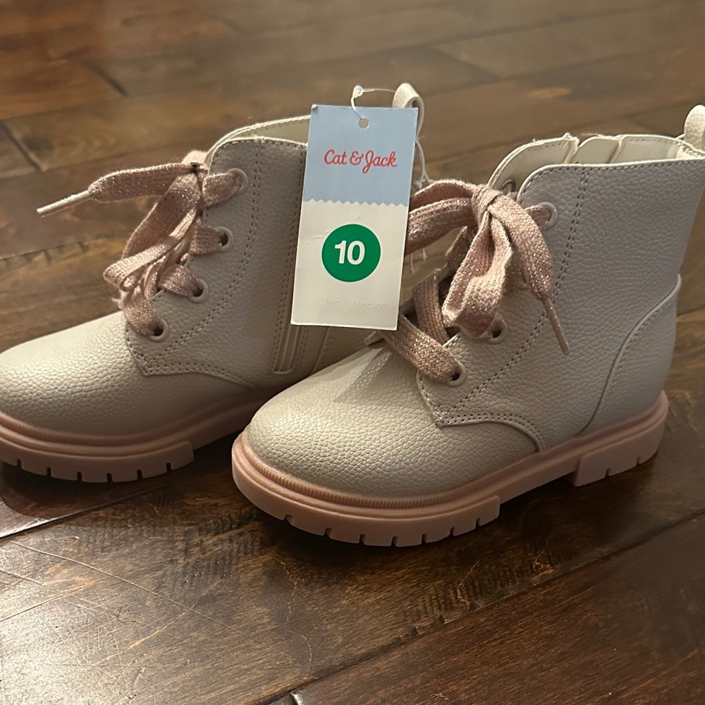 Cat & Jack Kids' Light Pink Lace-Up Boots
